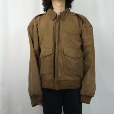 画像2: G-III "A-2 TYPE" スエードレザージャケット L (2)