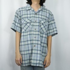 画像2: PENDLETON チェック柄 ウールオープンカラーシャツ L (2)