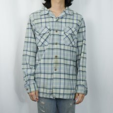 画像2: PENDLETON チェック柄 ウールオープンカラーシャツ M (2)