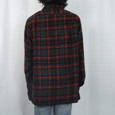 画像3: 50's PENDLETON チェック柄 ウールオープンカラーシャツ L (3)