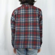画像3: 70's PENDLETON USA製 チェック柄 ウールオープンカラーシャツ XL (3)