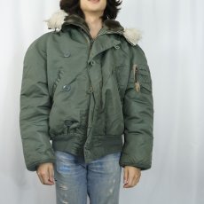 画像2: 80〜90's 民生品 ALPHA INDUSTRIES,INC. N-2B フライトジャケット LARGE (2)