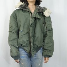 画像2: 80〜90's 民生品 ALPHA INDUSTRIES,INC. N-2B フライトジャケット LARGE (2)