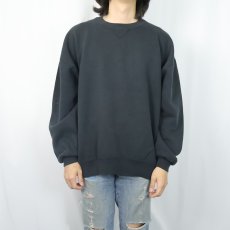 画像2: 90's RUSSELL ATHLETIC USA製 前V 無地スウェット BLACK XXL (2)
