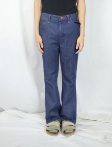 画像2: 70〜80's Wrangler USA製 バットダイ ブーツカットデニムパンツ W30 (2)