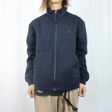 画像2: POLO Ralph Lauren 裏ボアフリース ジップジャケット NAVY M (2)