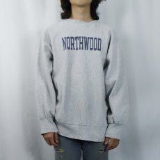 画像2: 80's Champion REVERSE WEAVE トリコタグ USA製 "NORTHWOOD" 染み込みプリントスウェット XL (2)