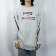 画像2: 80's Champion REVERSE WEAVE トリコタグ USA製 "UNIVERSITY OF MASSACHUSETTS" 染み込みプリントスウェット XL (2)