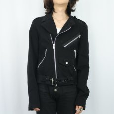 画像3: TRIPP NYC コットンダブルライダースジャケット BLACK M (3)