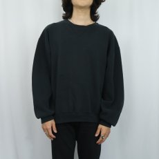 画像2: 90's RUSSELL ATHLETIC 前V 無地スウェット BLACK XL (2)