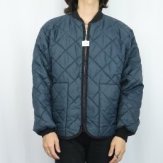 画像2: 70's AIRTOWNE キルティングジャケット NAVY L (2)