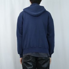 画像3: 90's RUSSELL ATHLETIC USA製 無地スウェットジップパーカー NAVY L (3)