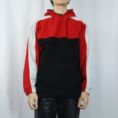 画像2: POLO Ralph Lauren 切り替えデザイン フリースパーカー XL (2)