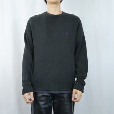 画像2: POLO Ralph Lauren ロゴ刺繍 コットンニットセーター M (2)