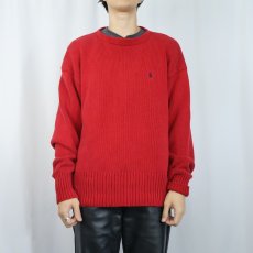 画像2: POLO Ralph Lauren ロゴ刺繍 コットンニットセーター XL (2)
