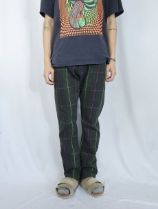 画像2: POLO Ralph Lauren タータンチェック柄 デニムパンツ W35 (2)