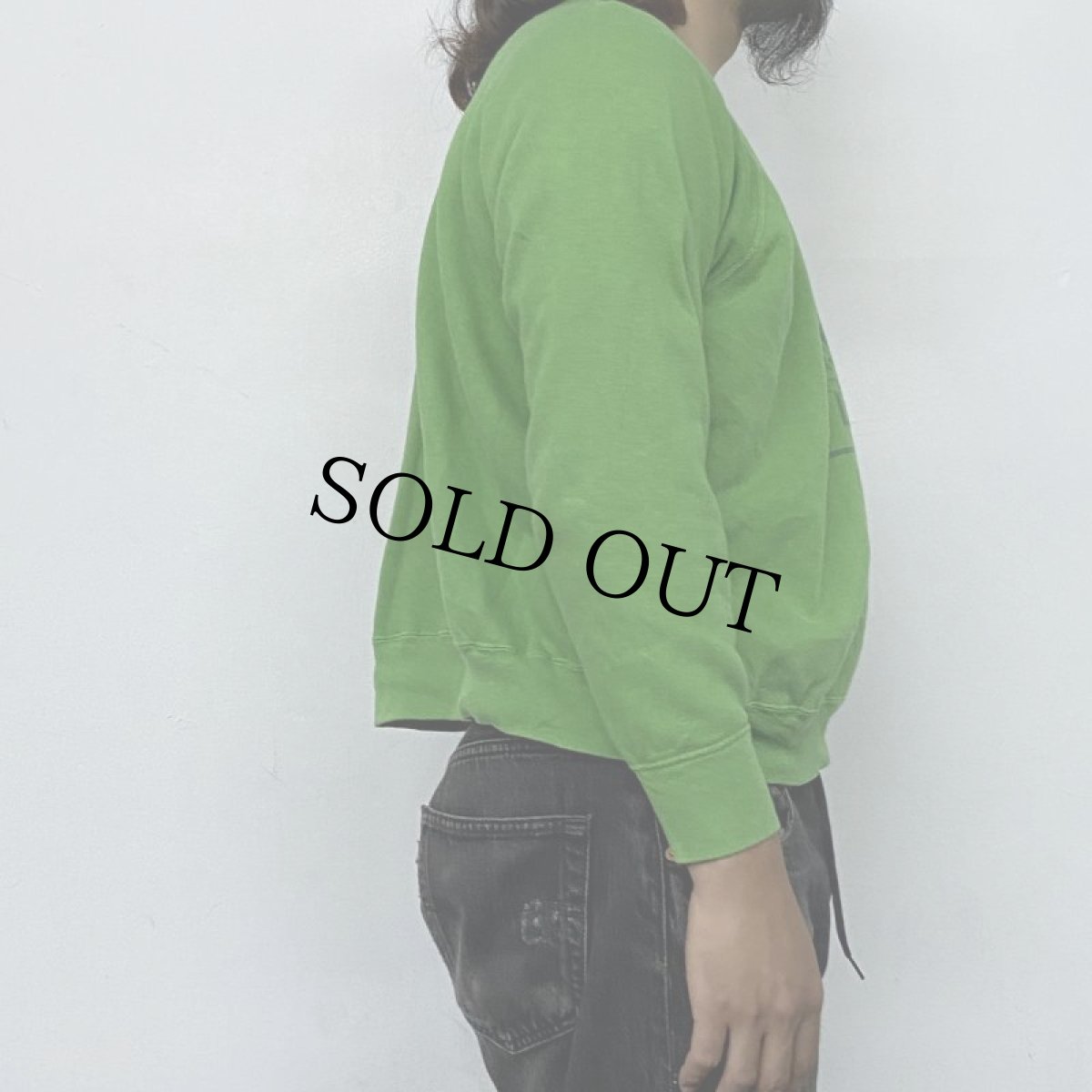 画像4: 60's MAYO SPRUCE USA製 "GREEN WAVE" 染み込みプリントスウェット XL (4)