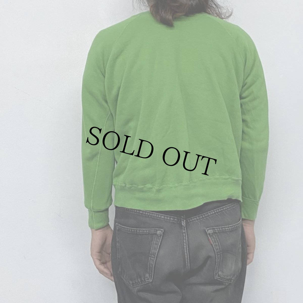 画像5: 60's MAYO SPRUCE USA製 "GREEN WAVE" 染み込みプリントスウェット XL (5)