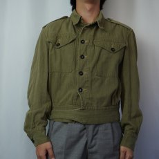 画像2: 40's BRITISH ARMY グリーンデニム BATTLEDRESS JACKET (2)