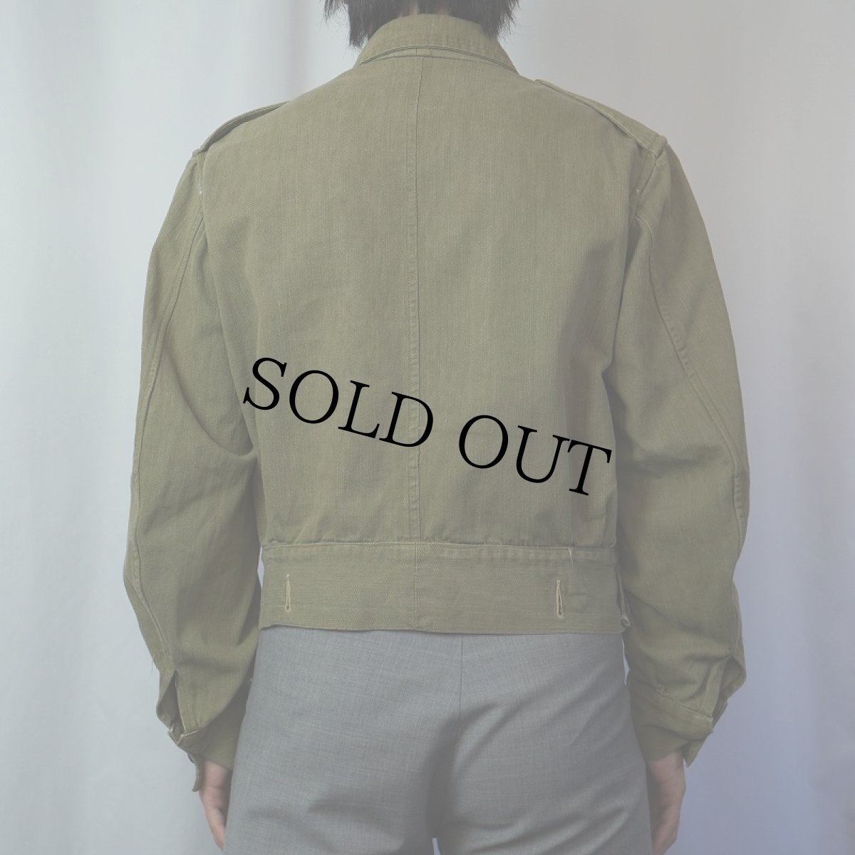 画像3: 40's BRITISH ARMY グリーンデニム BATTLEDRESS JACKET (3)