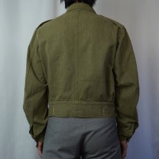 画像3: 40's BRITISH ARMY グリーンデニム BATTLEDRESS JACKET (3)