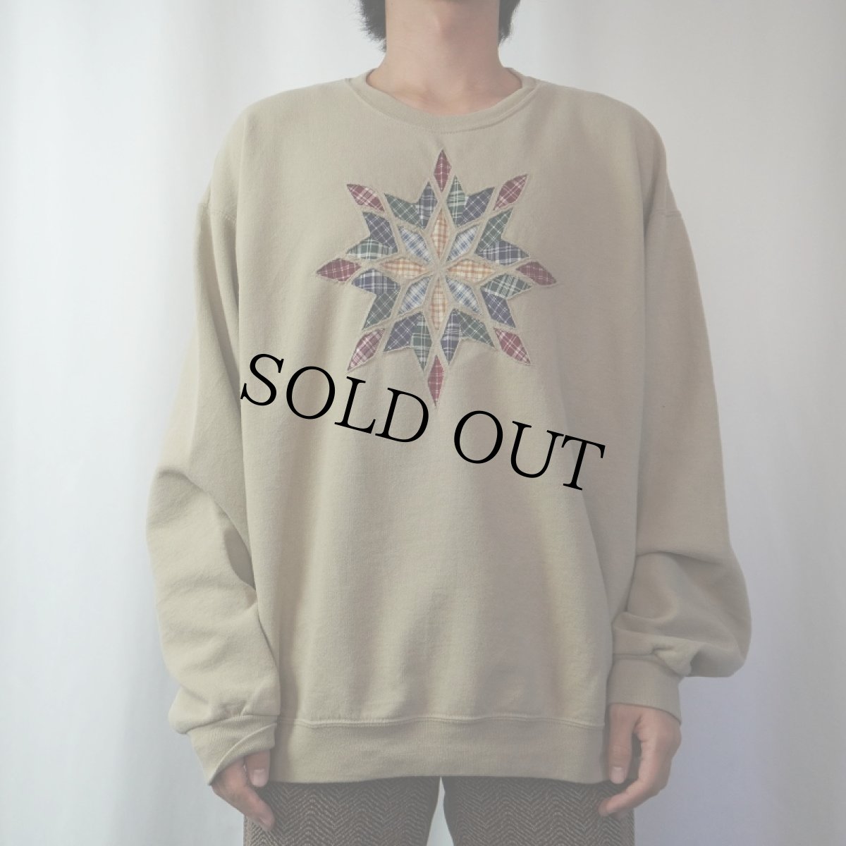 画像2: 90's〜 結晶柄 リメイクスウェット XL (2)