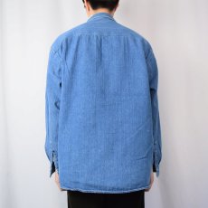画像3: 90's L.L.Bean ストライプ柄織り デニムシャツ XL (3)