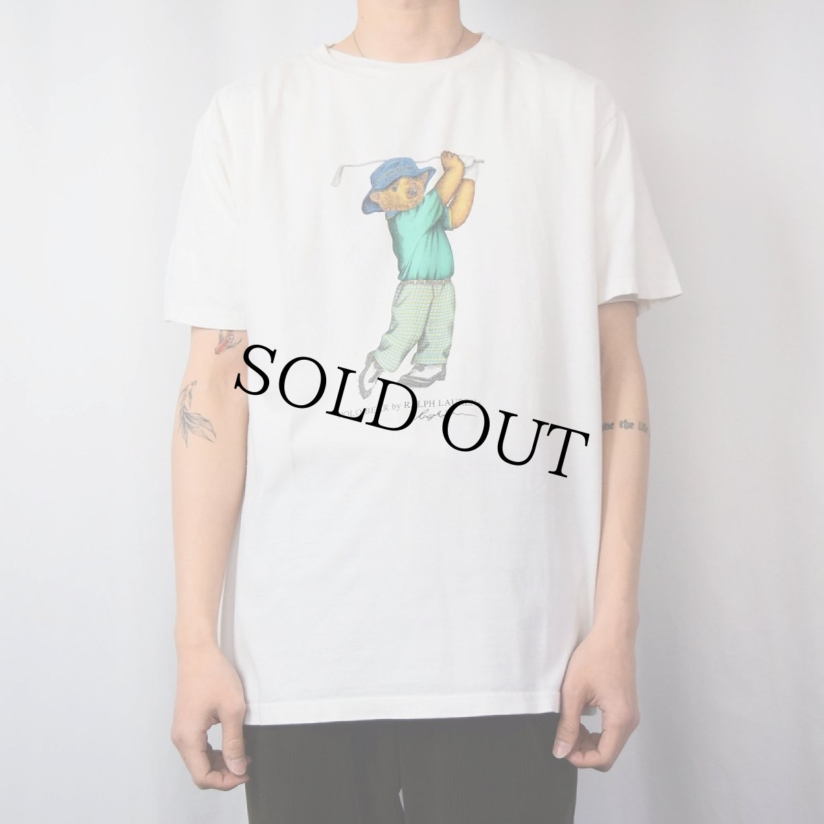 画像2: 90's POLO Ralph Lauren ポロベアプリントTシャツ L (2)