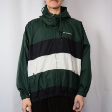 画像2: 90's POLO SPORT Ralph Lauren ボーダー柄 ナイロンジップパーカー M (2)