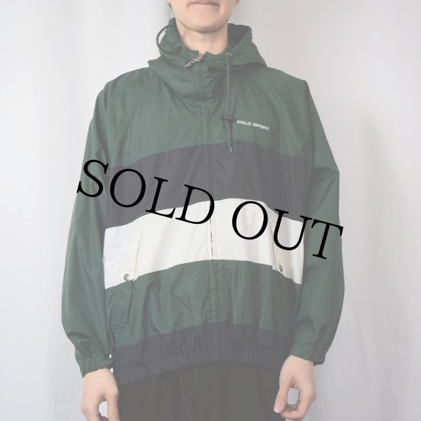 Polo Sports ポロスポーツ ナイロンジャケット グリーン 90s POLO SPORTポロ スポーツ ラルフローレン フリースライナー