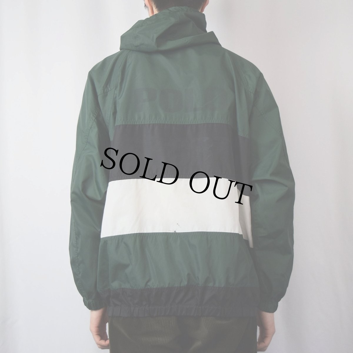 画像3: 90's POLO SPORT Ralph Lauren ボーダー柄 ナイロンジップパーカー M (3)