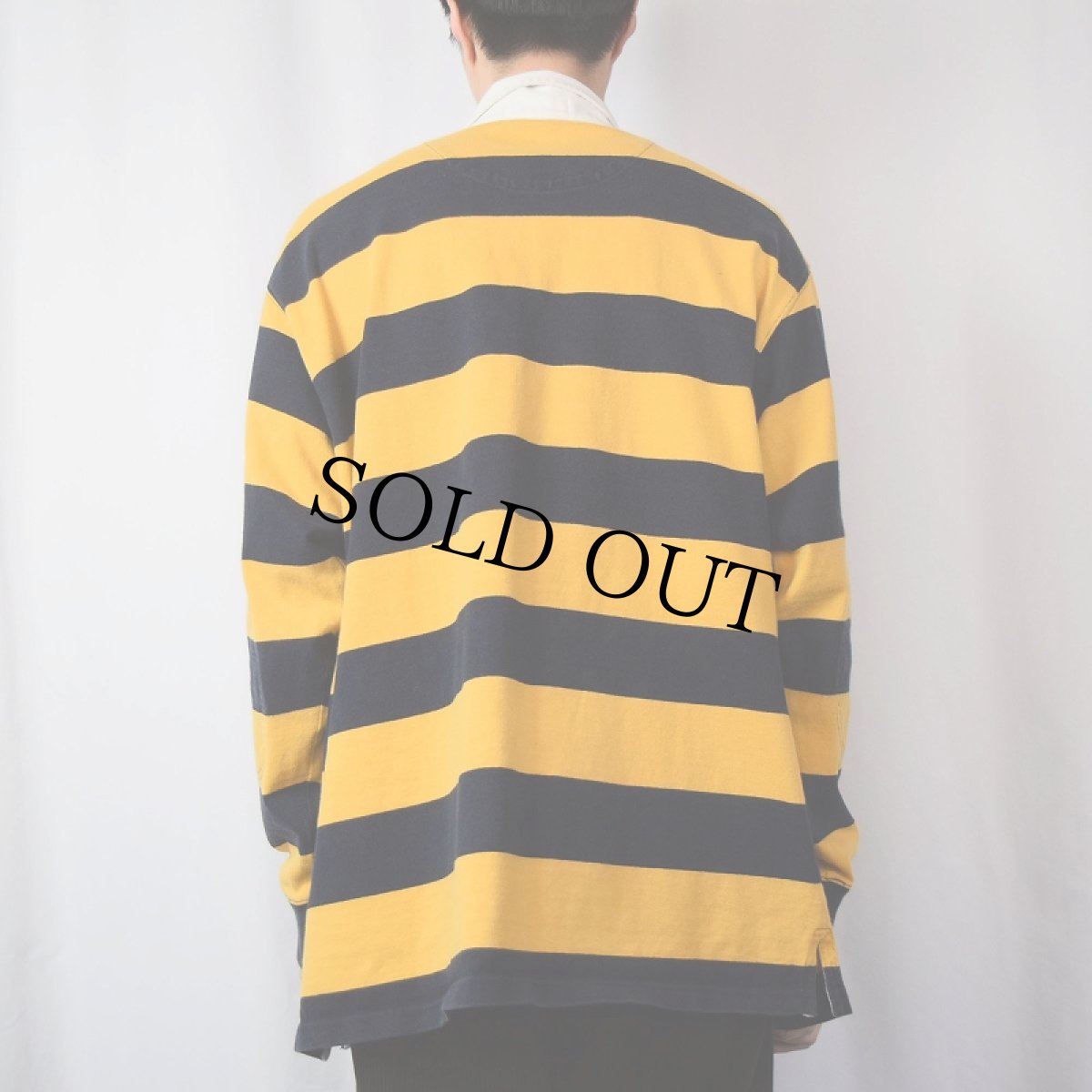 画像3: POLO Ralph Lauren ボーダー柄 フェルトパッチ ラガーシャツ XL (3)