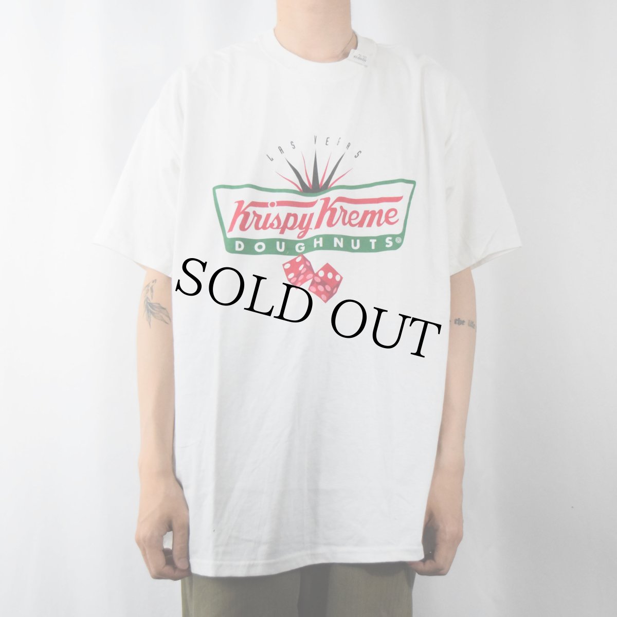 画像2: Krispy Kreme Doughnuts ドーナツショップ ロゴプリントTシャツ XL (2)