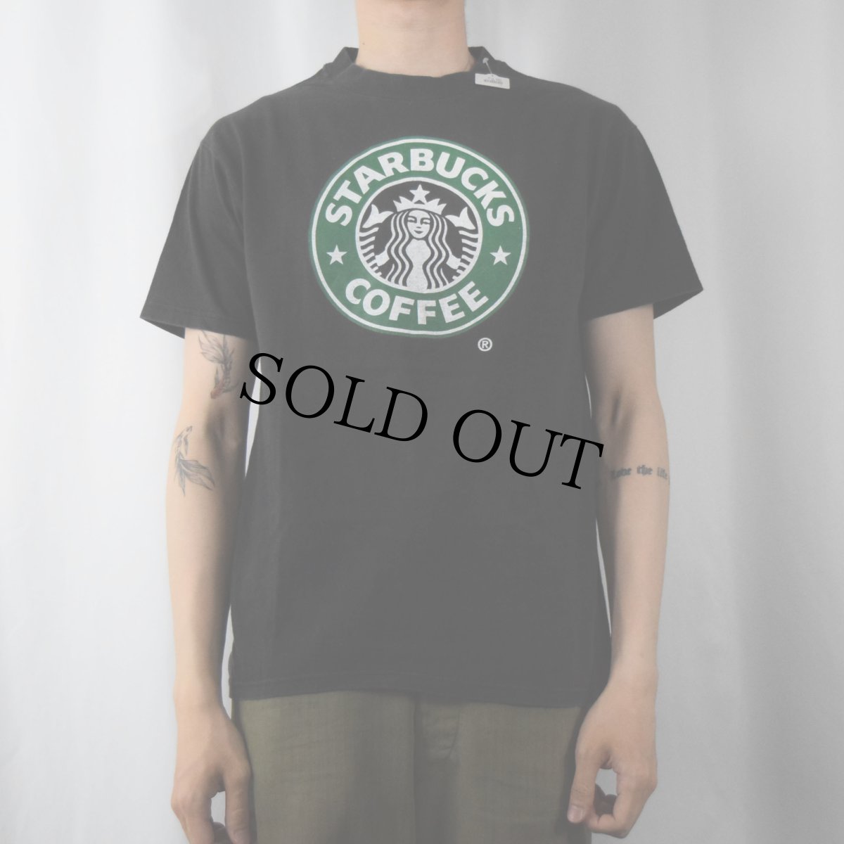 画像2: STARBUCKS ロゴプリントTシャツ BLACK M (2)
