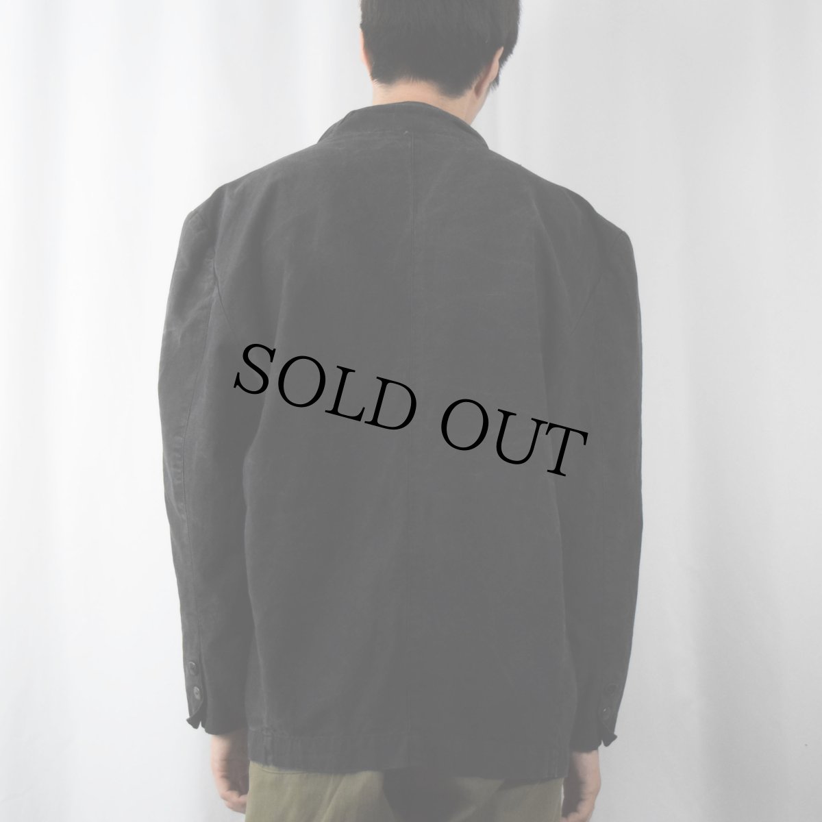 画像3: 90's COTLER ラミー×コットン テーラードジャケット BLACK SIZE40 (3)