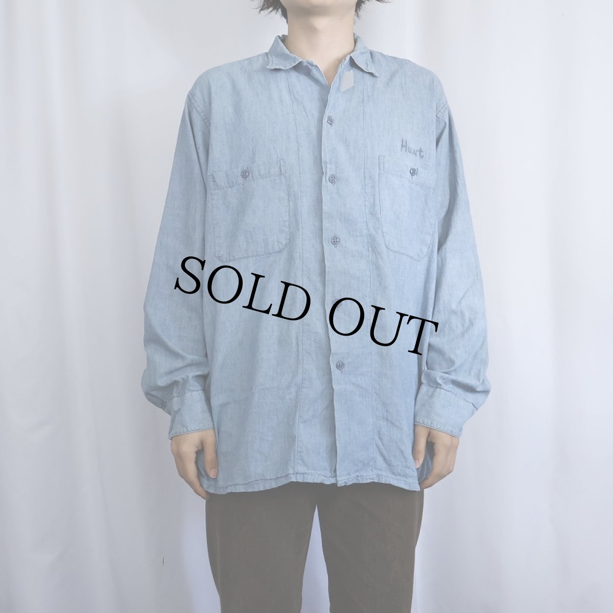 画像2: VINTAGE U.S.NAVY シャンブレーシャツ (2)