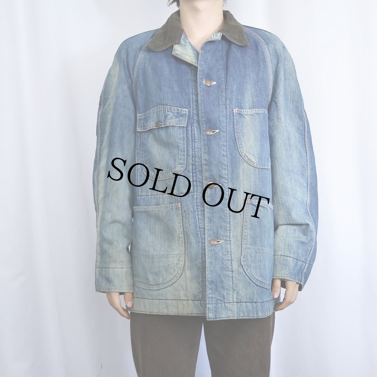 画像2: 50's〜 PENNEY'S PAYDAY ブランケットライナー デニムカバーオール (2)