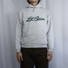 画像2: 90's L.L.Bean×RUSSELL ATHLETIC USA製 筆記体ロゴプリントスウェットフーディー YOUTH L (2)