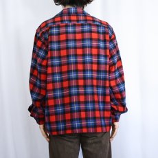 画像3: 50's PENNEY'S TOWNCRAFT チェック柄 オープンカラーウールシャツ L (3)