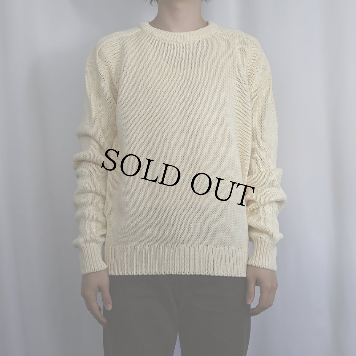 画像2: 90's Eddie Bauer コットンニットセーター M (2)