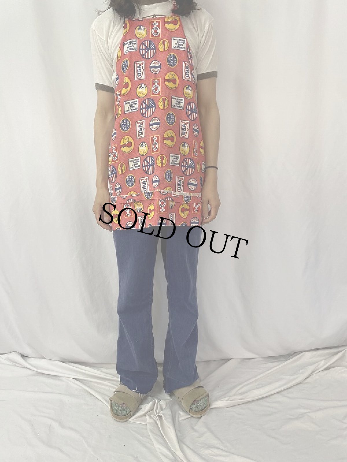 画像2: VINTAGE 総柄 エプロン (2)