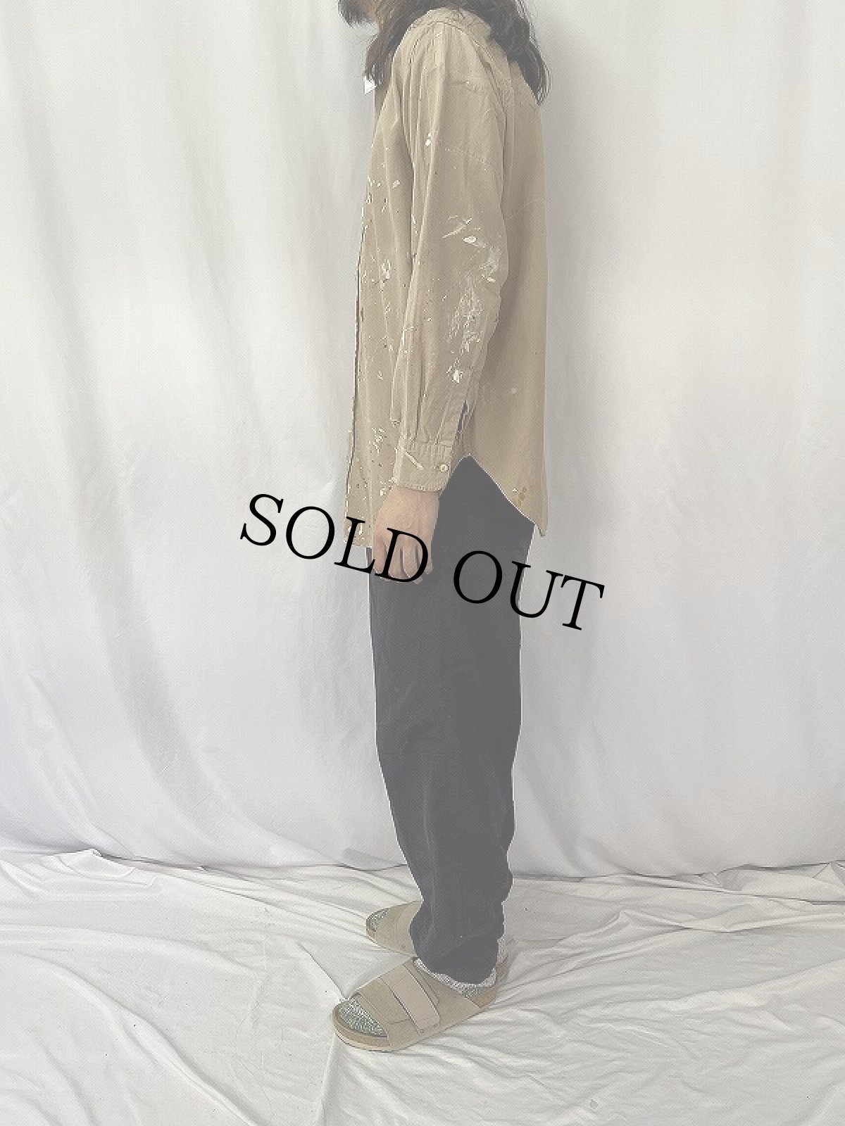 画像3: 30〜40's MONTGOMERY WARD ペンキペイント コットンシャツ (3)