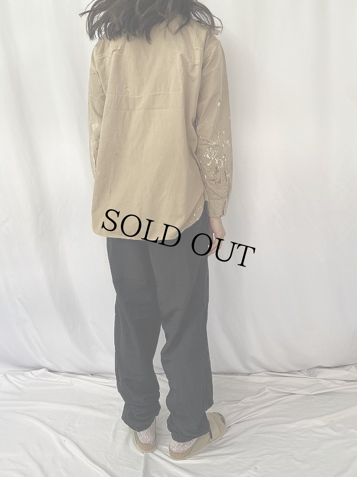 画像4: 30〜40's MONTGOMERY WARD ペンキペイント コットンシャツ (4)