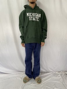 画像2: 2000's Champion REVERSE WEAVE "MICHIGAN STATE" プリントスウェットフーディー XXL (2)