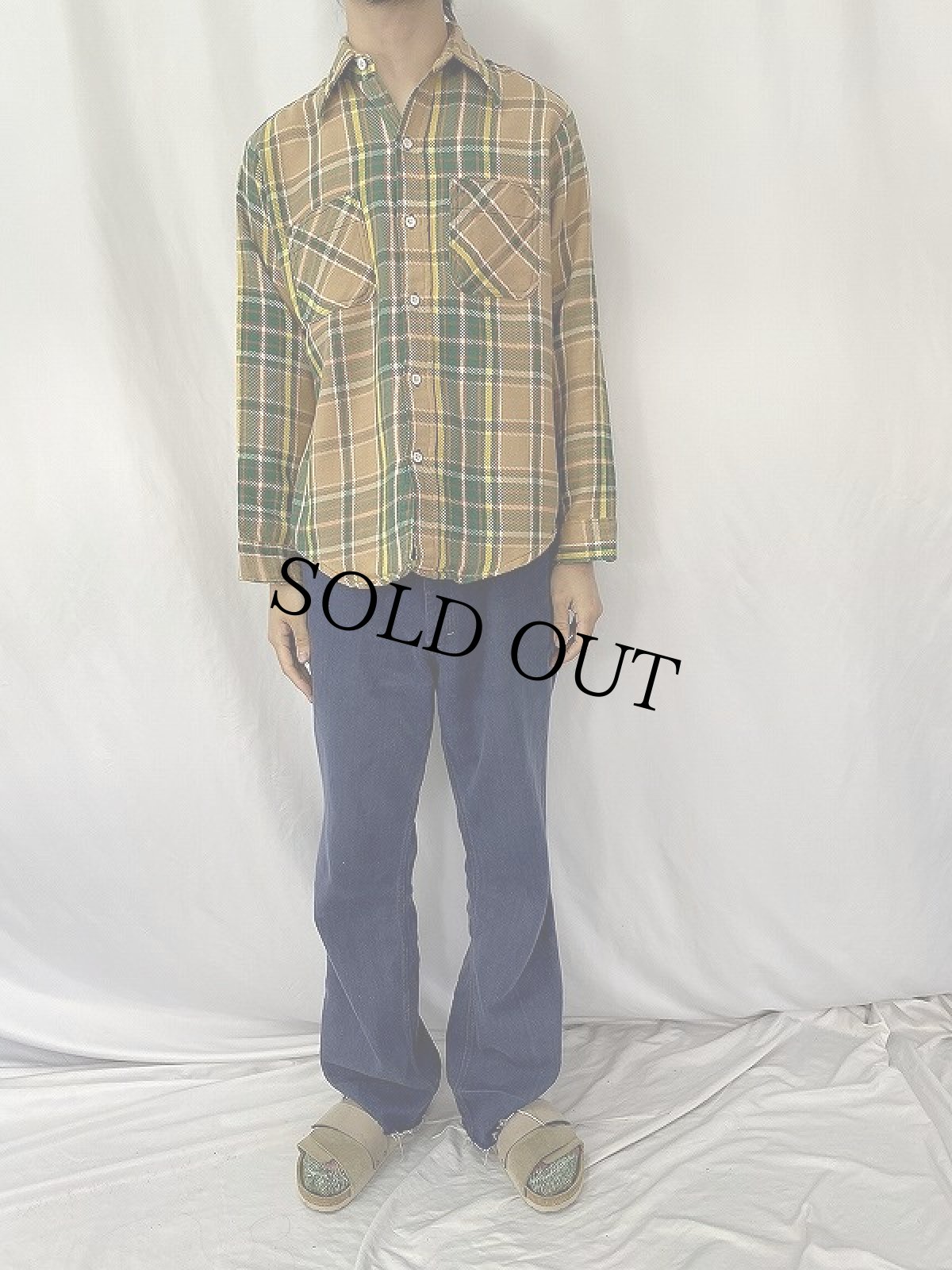 画像2: 70's JCPenney BIGMAC チェック柄 ヘビーネルシャツ M (2)