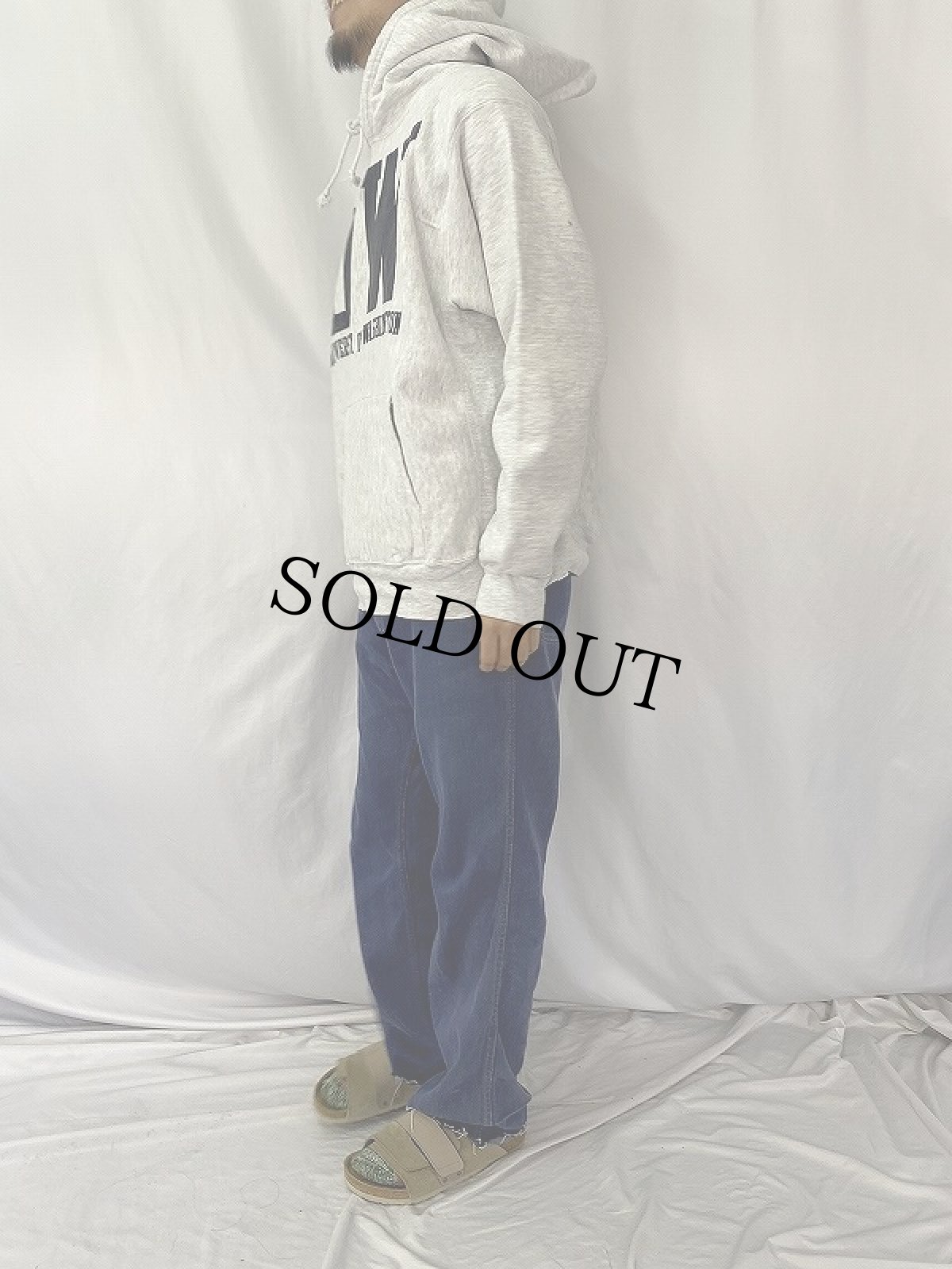 画像3: 90's REVERE WEAVE TYPE USA製 "UW" プリントスウェットフーディー XL (3)