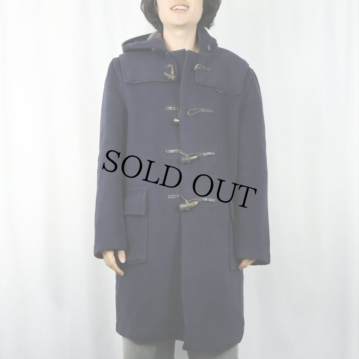 画像2: 60〜70's Gloverall ENGLAND製 ウールダッフルコート NAVY SIZE40 (2)