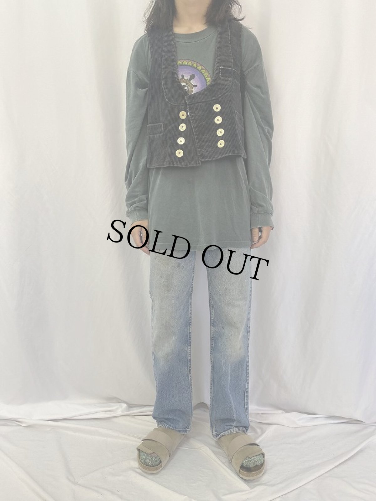 画像2: EURO EIKO コーデュロイ ロガーベスト BLACK (2)