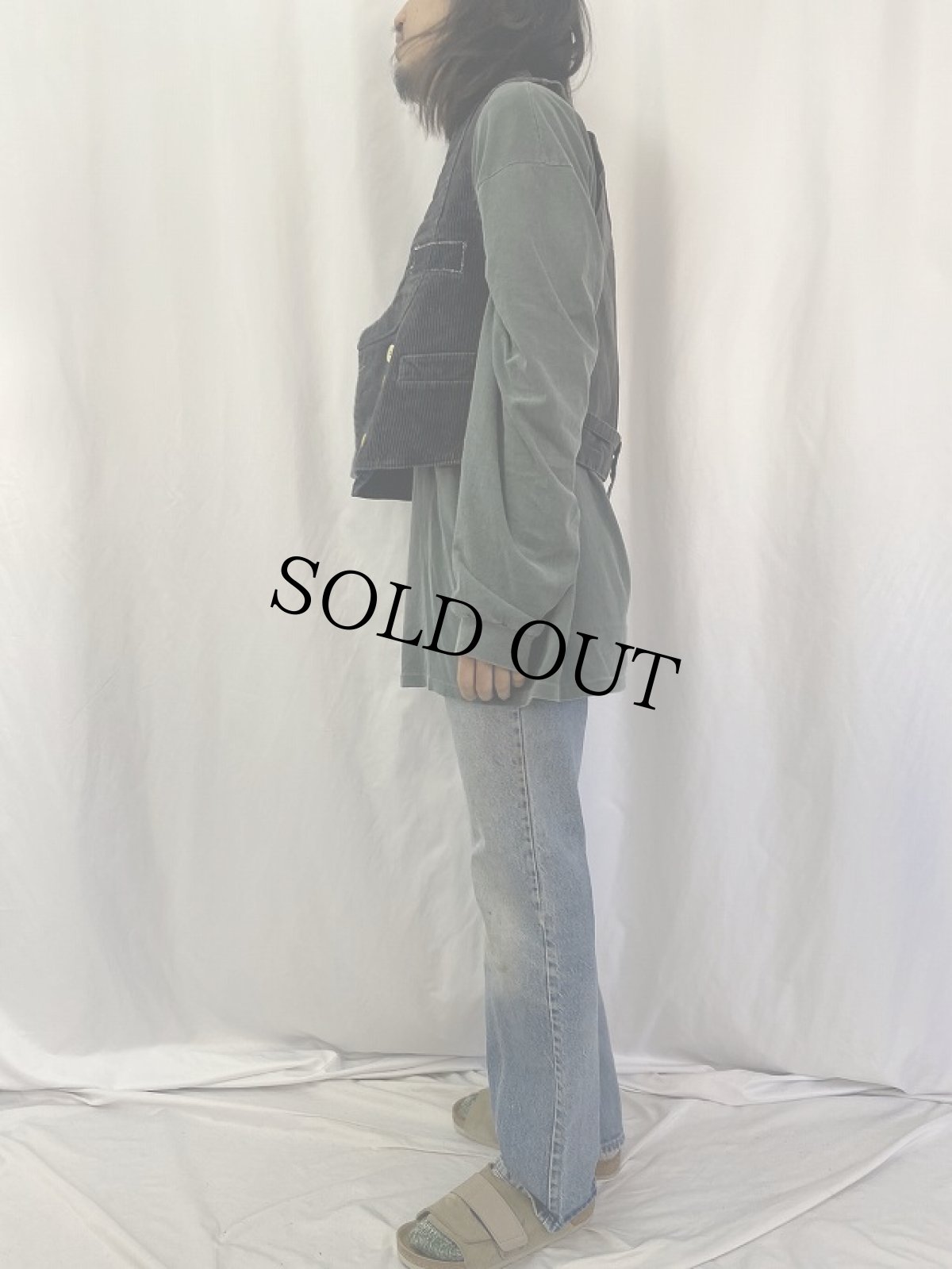 画像3: EURO EIKO コーデュロイ ロガーベスト BLACK (3)