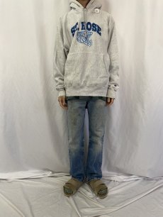 画像2: 00's Champion REVERSE WEAVE "ST.ROSE" プリントスウェットフーディー L (2)